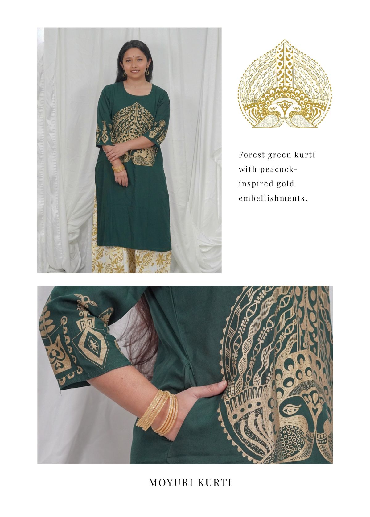 Moyuri Green Kurti