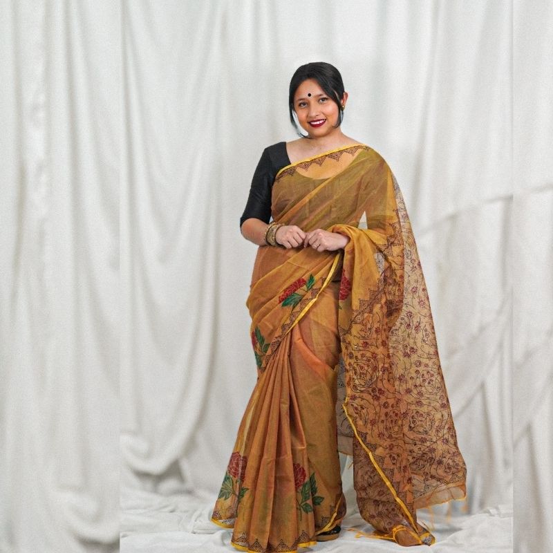 Basanti Golap Saree