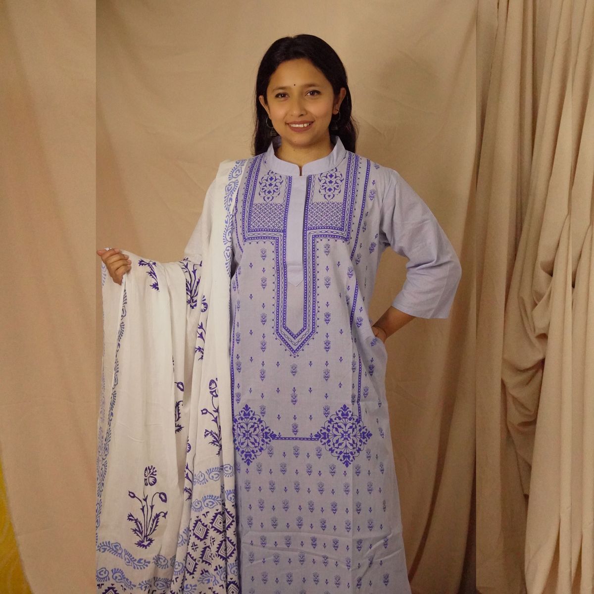 Bindu Soft Lavender Kurti set