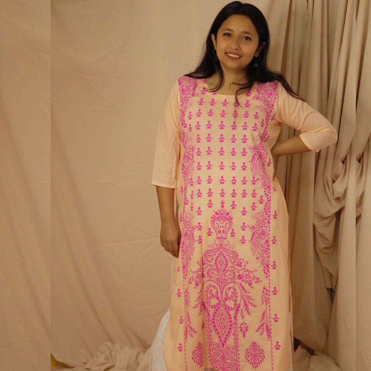Tulika peach  Kurti