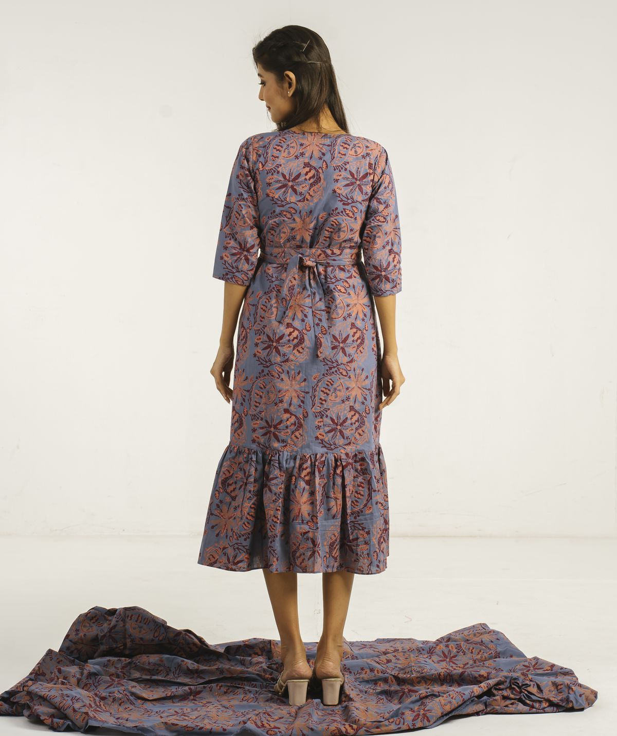 Dusty- Ash Shyamolima Flared Dress