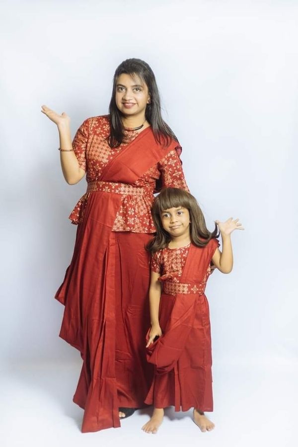 Red Saree Dress