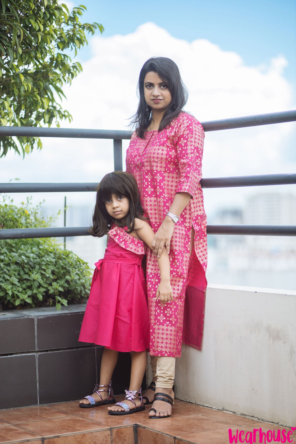 Hot Pink Nokshi Dress