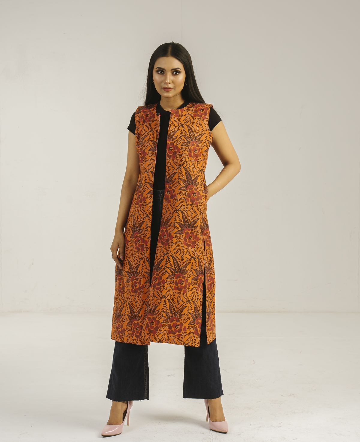 Rosy Orange Reversible Koti