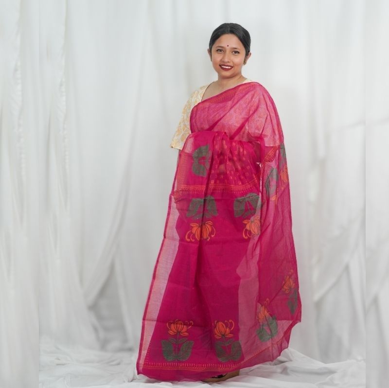 Parijaat Pink Saree