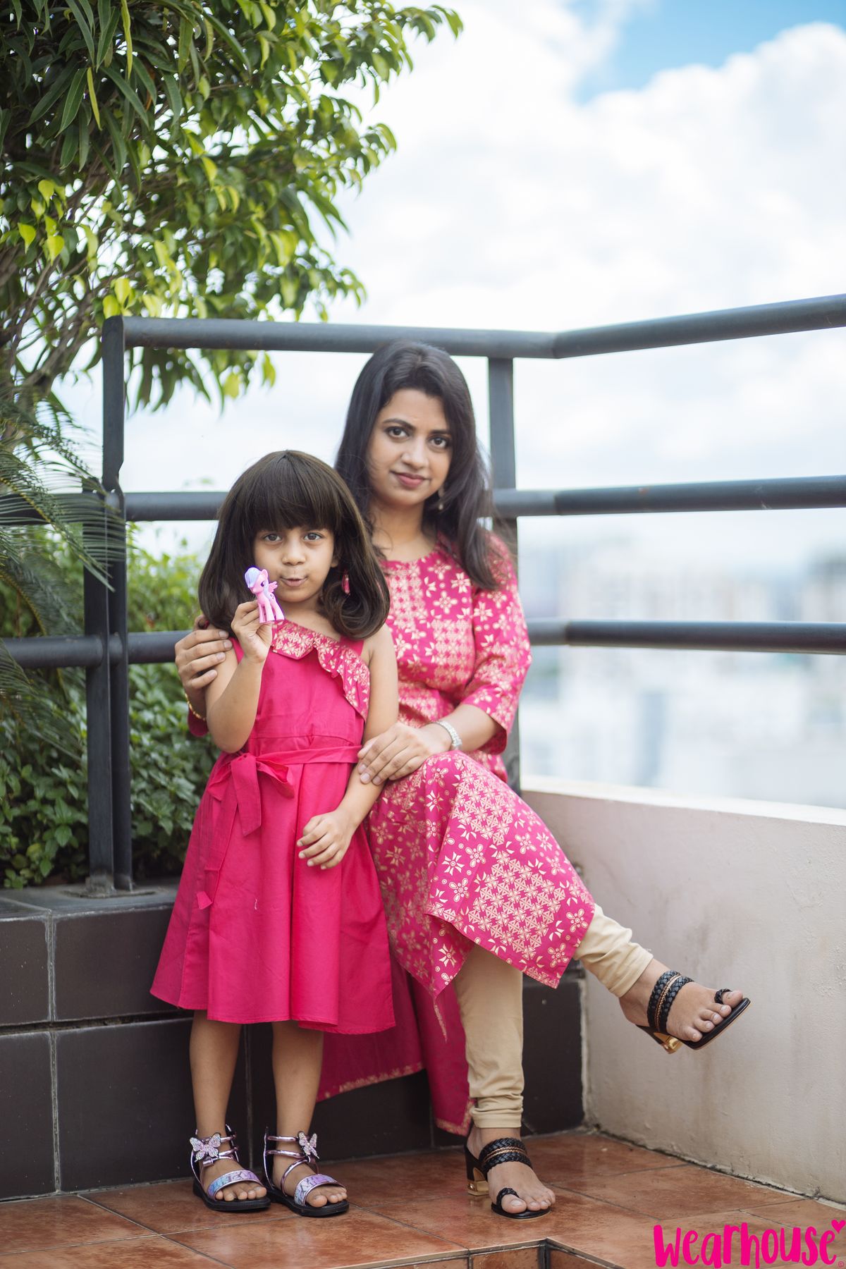 Hot Pink Nokshi Dress