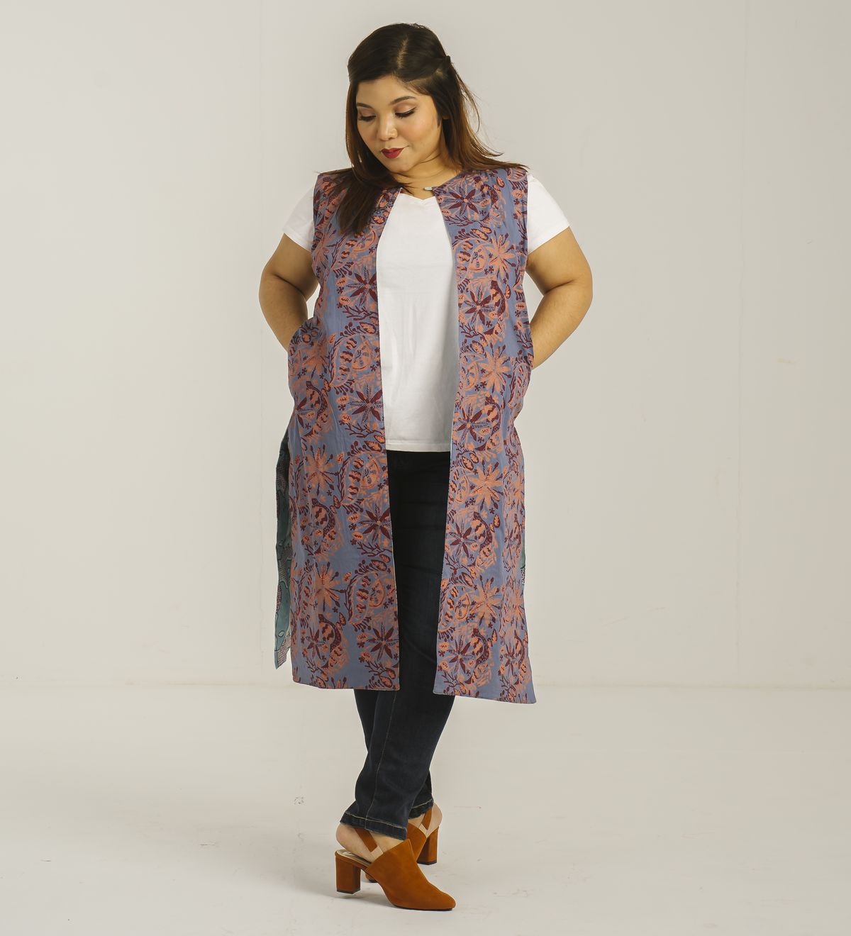 Powder Blue Shyamolima Reversible Koti